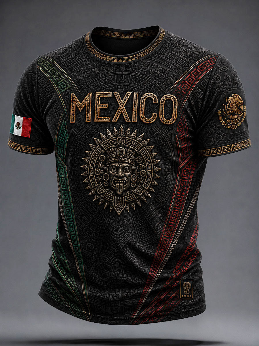 Men's Mexico Football Lover Art Printed T-Shirt