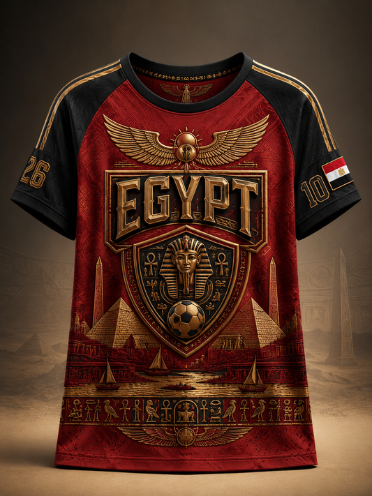Women's Egyptian Football Round Neck Short Sleeve T-Shirt