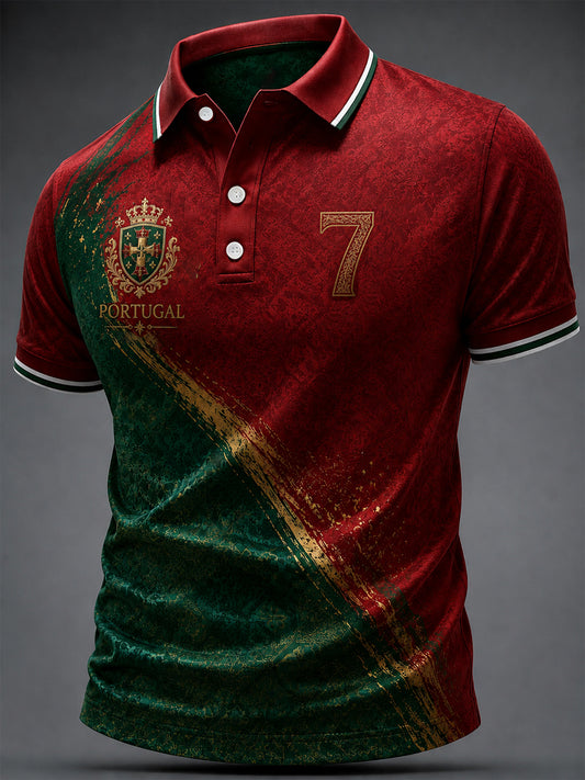 Men's Portuguese Football Print Casual Top