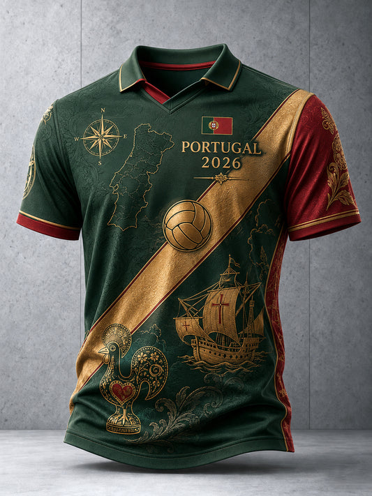 Men's 2026 Portugal Soccer Casual Jersey