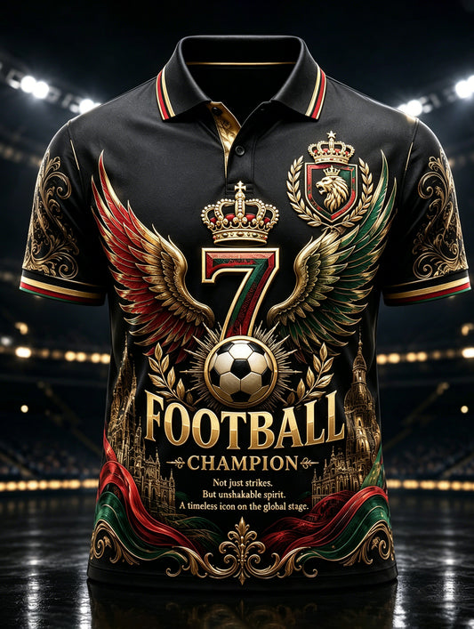 Men's Portuguese Football Match Cheering Element Art Print Polo Shirt