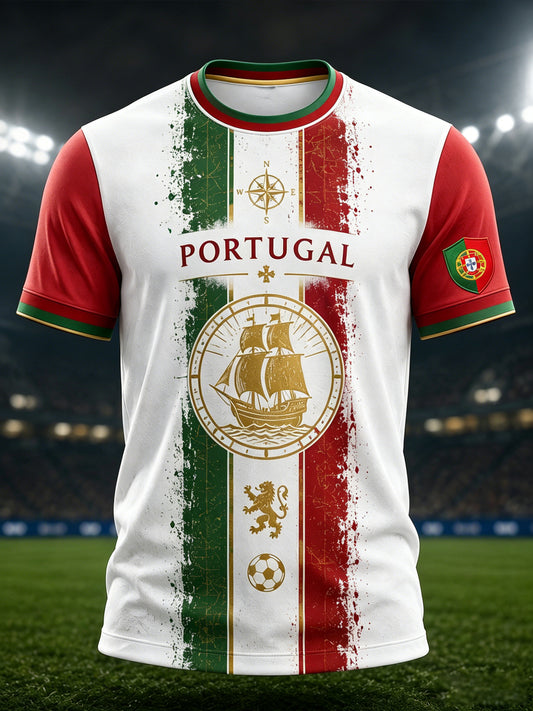 Men's Portugal Football Match Support Art Print T-Shirt