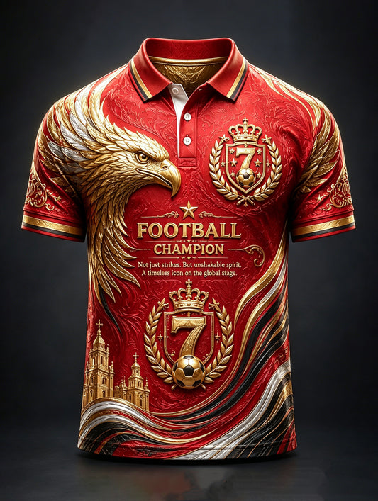 Men's Portuguese Football Match Cheering Element Art Print Polo Shirt