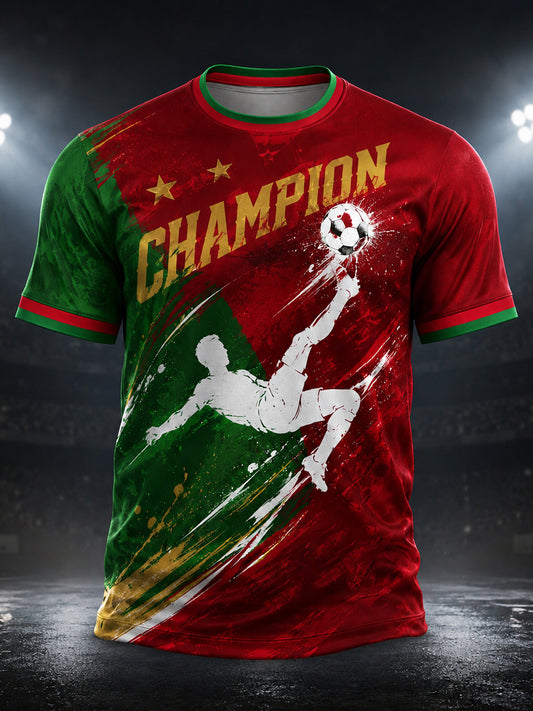 Men's Portugal Football Match Support Art Print T-Shirt