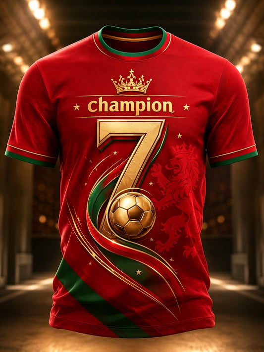 Men's Portugal Football Match Support Art Print T-Shirt