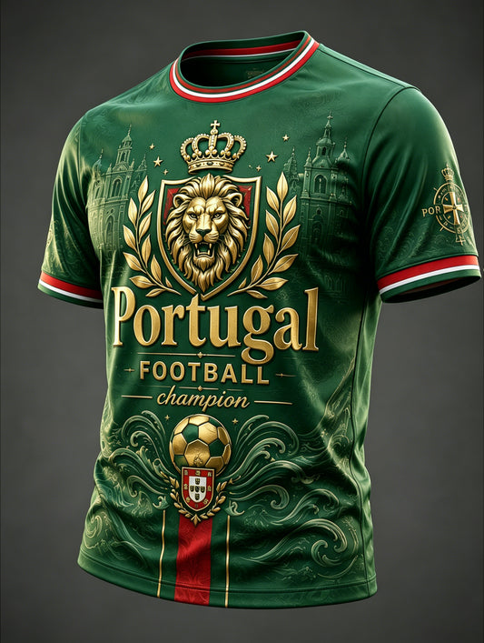 Men's Portugal Football Match Support Art Print T-Shirt