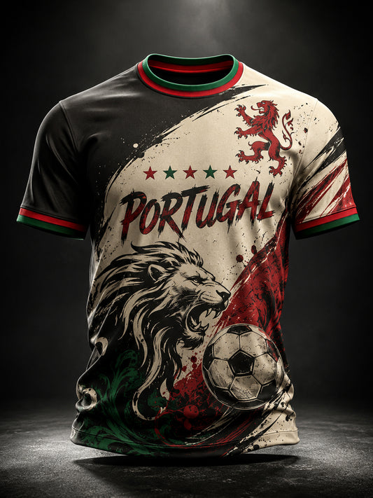 Men's Portugal Football Match Support Art Print T-Shirt