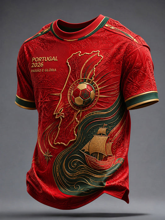 Retro 2026 Portugal Soccer Fan Commemorative T-Shirt