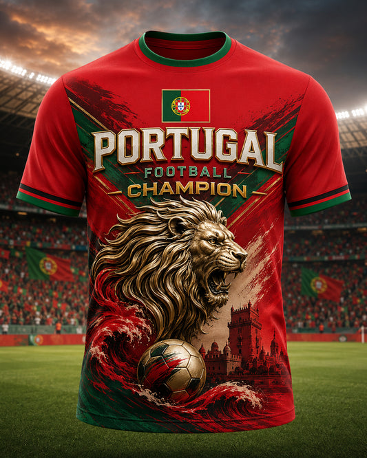 Men's Portugal Football Match Support Art Print T-Shirt