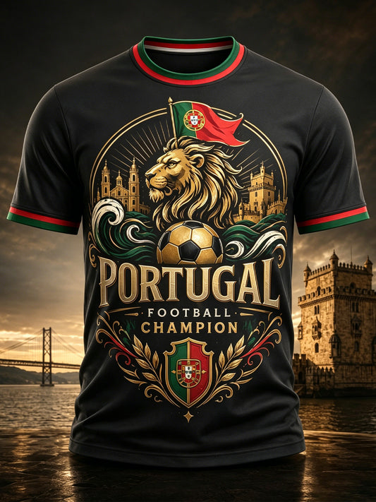 Men's Portugal Football Match Support Art Print T-Shirt