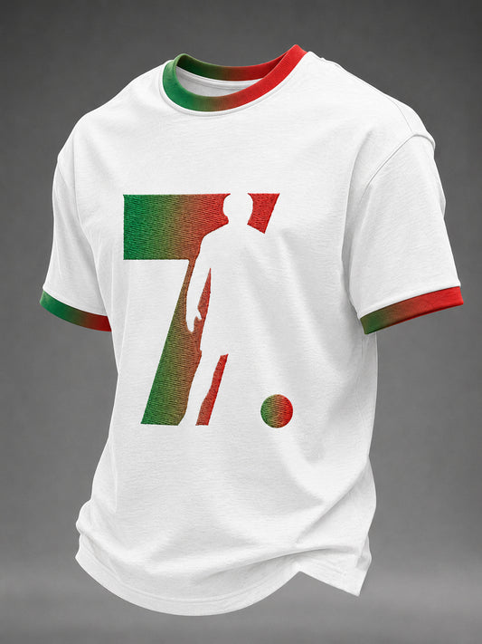 Men's Famous Football Player Printed Casual T-Shirt