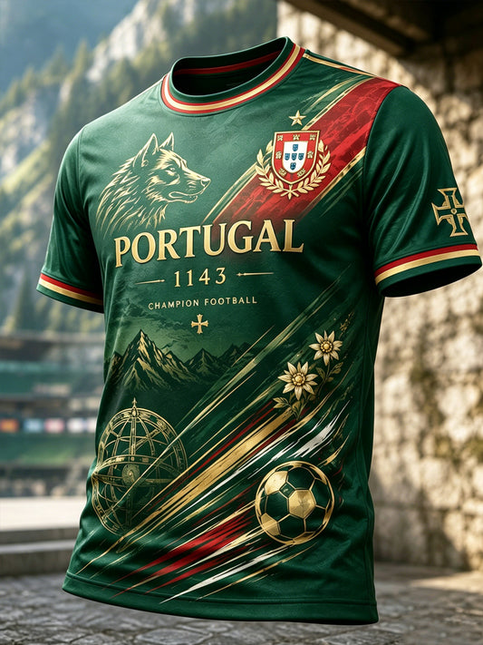 Men's Portugal Football Match Support Art Print T-Shirt
