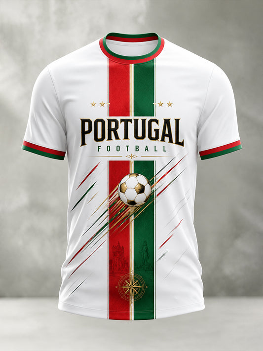 Men's Portugal Football Match Cheerleading Art Print T-Shirt