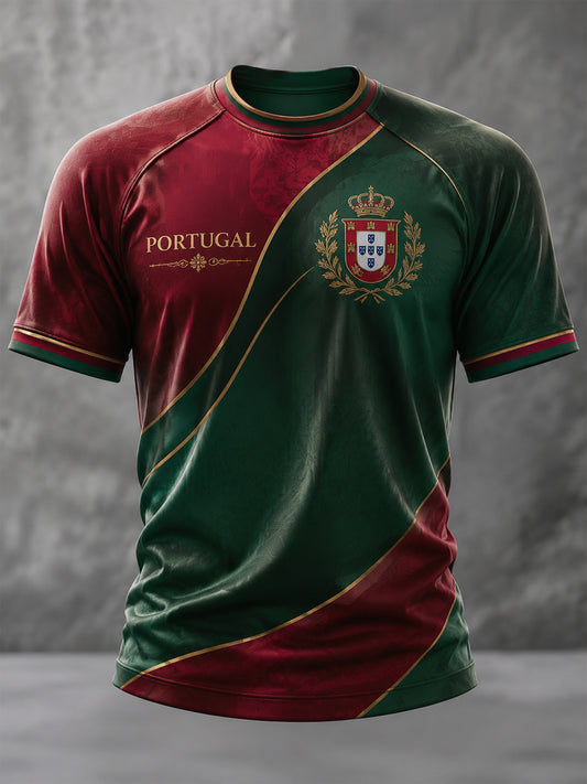 Men's Portuguese Football Printed Casual short sleeves t-shirt