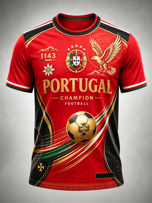 Men's Portugal Football Match Support Art Print T-Shirt
