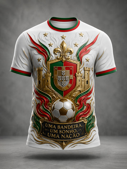 Men's Portugal Football Match Cheerleading Art Print T-Shirt