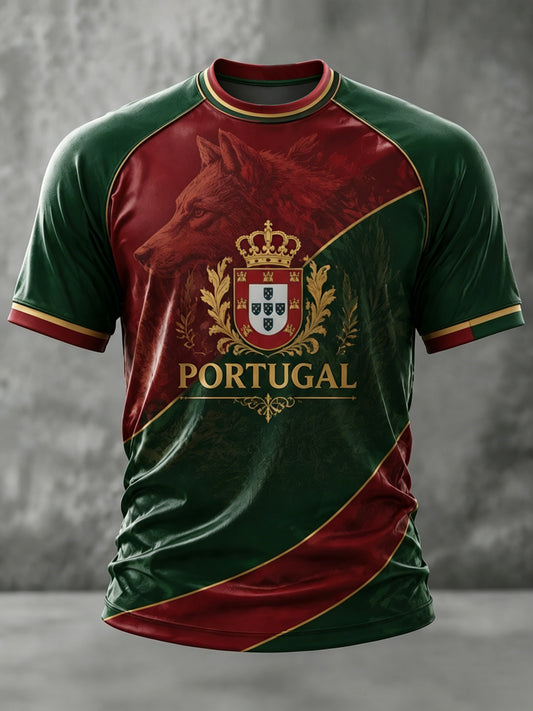 Men's Portuguese Football Printed Casual short sleeves t-shirt