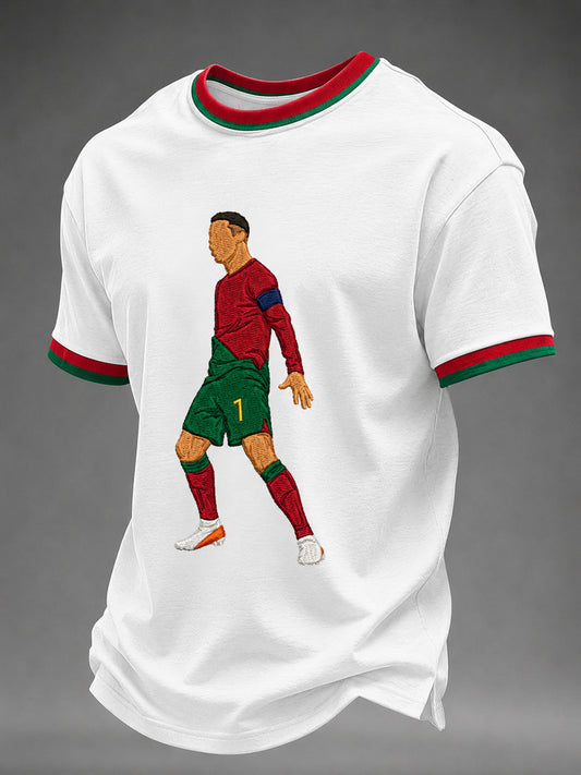 Men's Famous Football Player Printed Casual T-Shirt