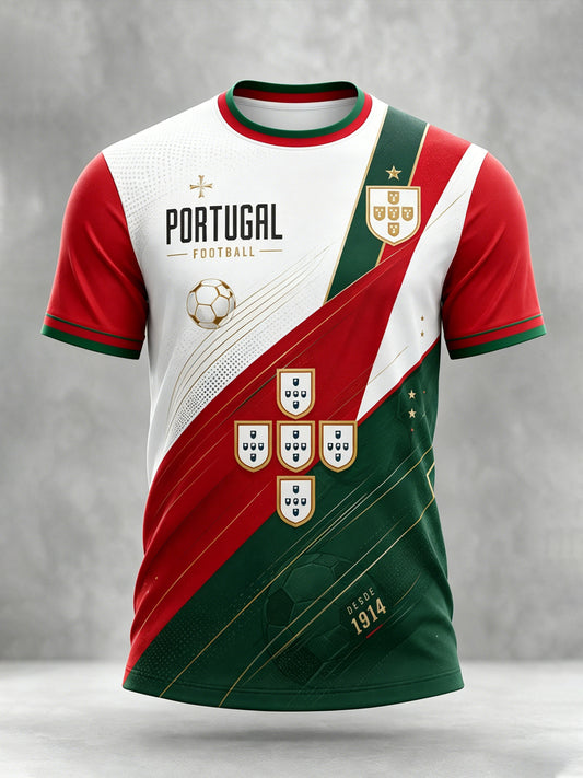 Men's Portugal Football Match Cheerleading Art Print T-Shirt
