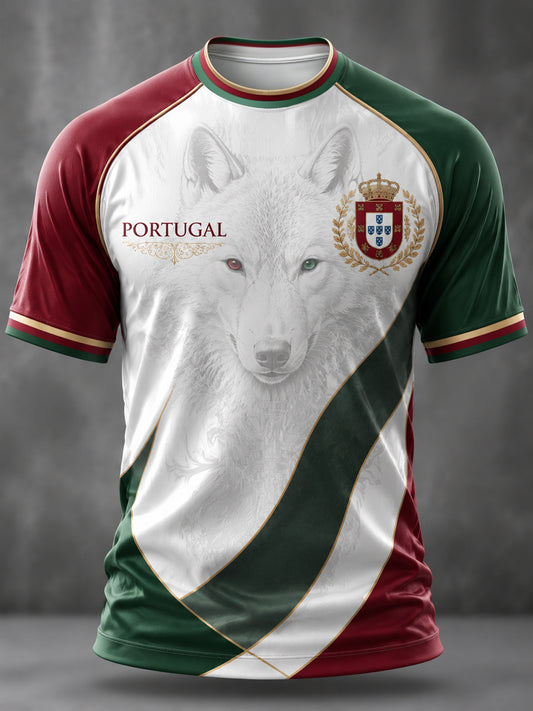 Men's Portuguese Football Printed Casual short sleeves t-shirt