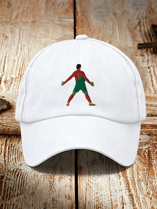 Football player print casual unisex cap