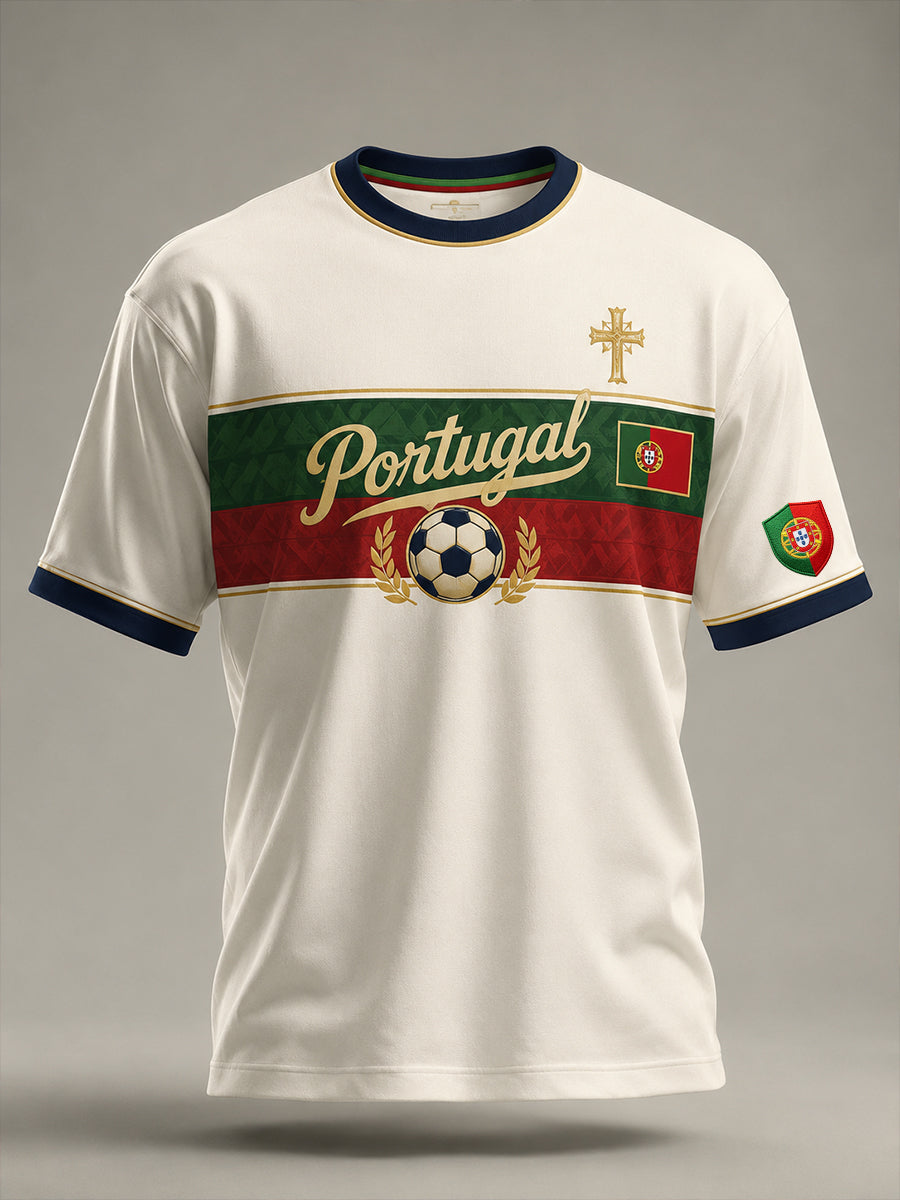 Men's Portugal Football Match Support Art Print T-Shirt