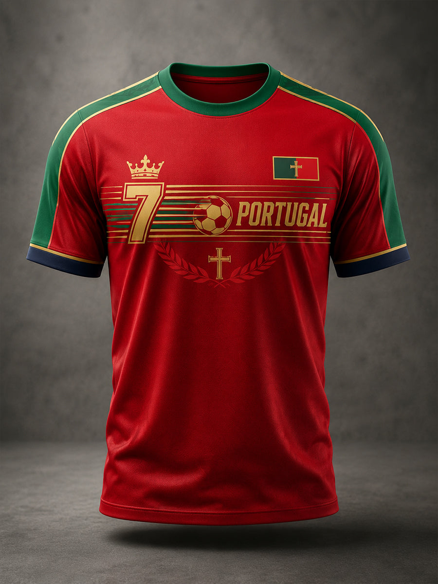Men's Portugal Football Match Support Art Print T-Shirt