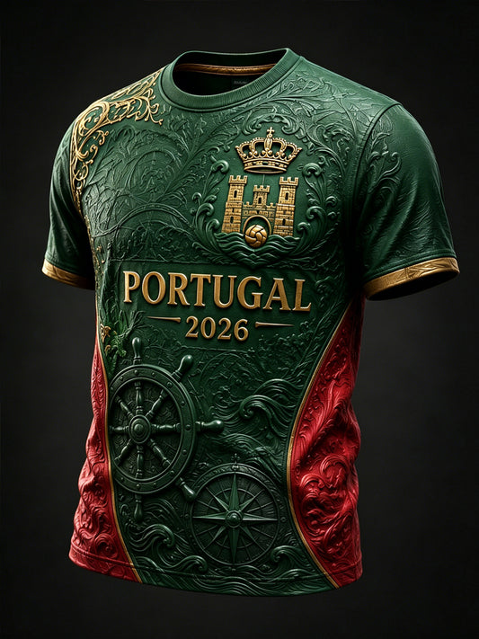 Men's Portugal Football Match Support Art Print T-Shirt