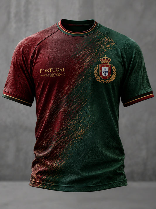 Men's Portuguese Football Printed Casual short sleeves t-shirt