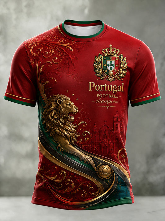Men's Portugal Football Match Support Art Print T-Shirt