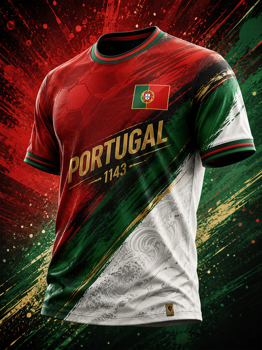 Men's Portugal Football Match Cheer Art Print T-Shirt