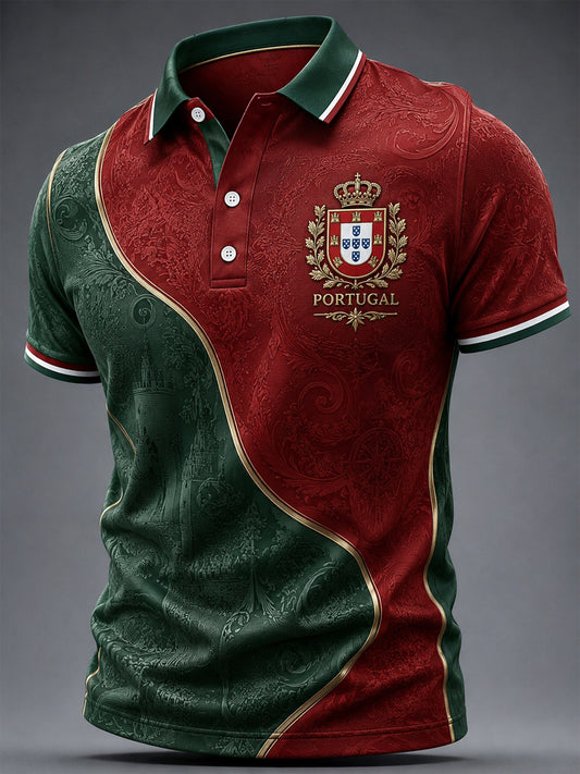 Men's Portuguese Football Print Casual Top