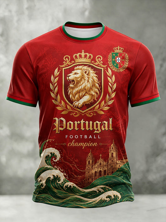 Men's Portugal Football Match Support Art Print T-Shirt