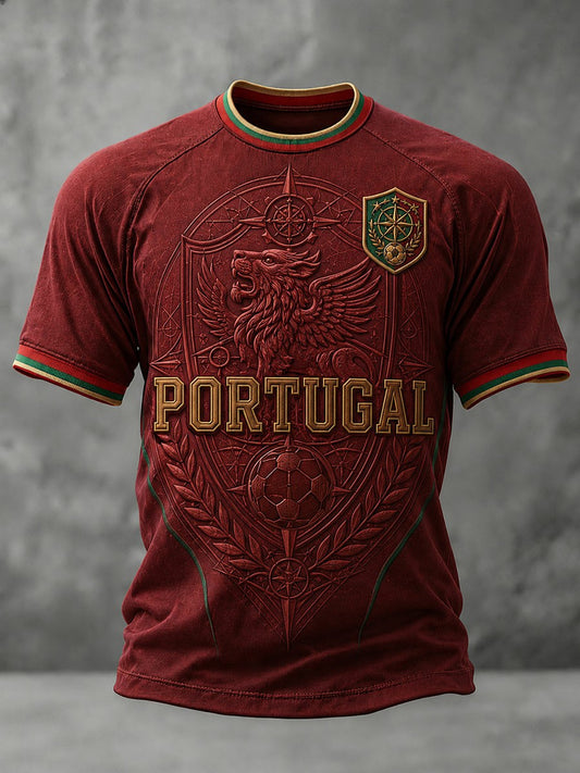 Men's Portugal Football Printed T-shirt
