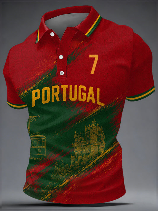 Men's Portuguese Football Print Casual Top