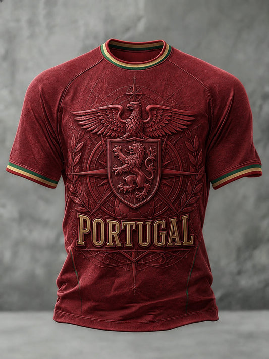 Men's Portugal Football Printed T-shirt
