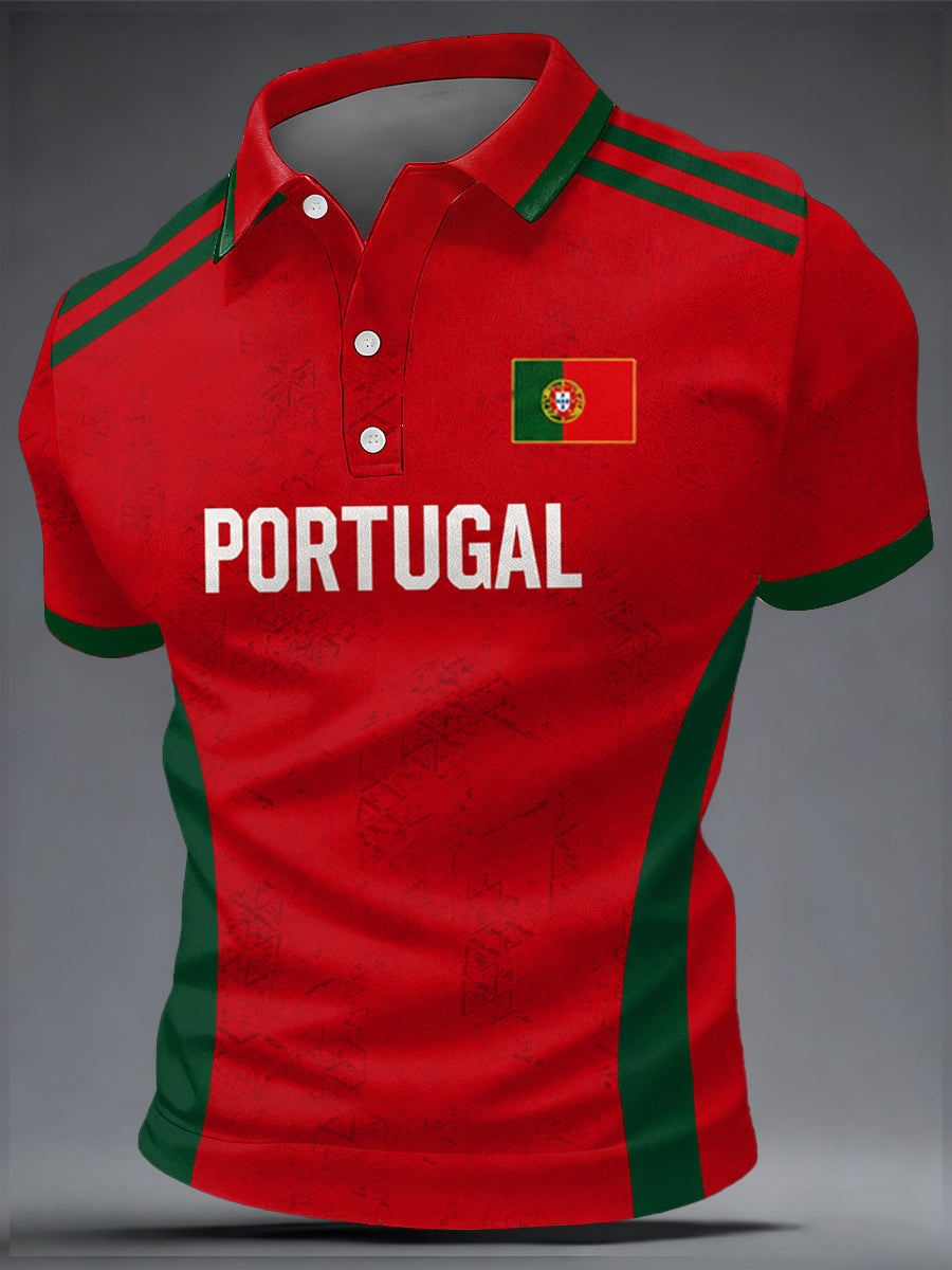 Men's Portuguese Football Print Casual Top