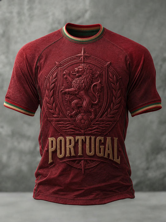 Men's Portugal Football Printed T-shirt