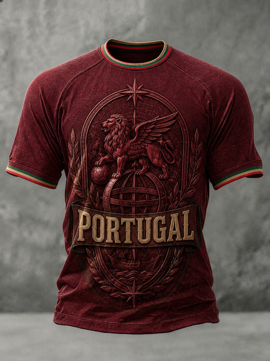 Men's Portugal Football Printed T-shirt