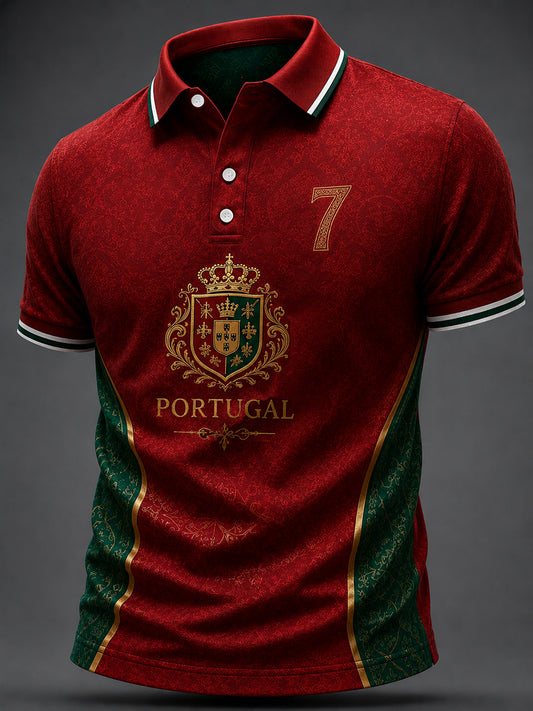 Men's Portuguese Football Print Casual Top