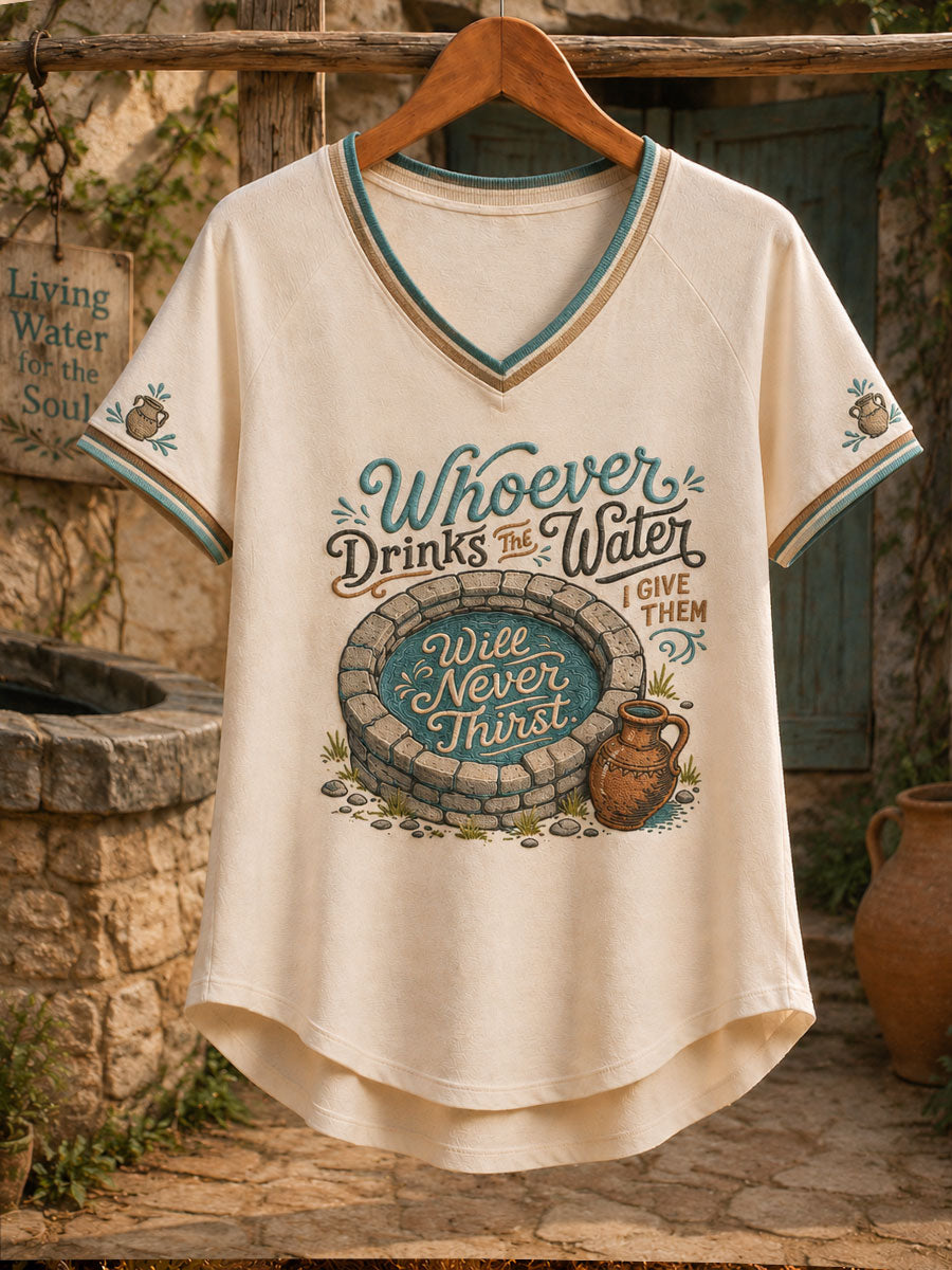 Women's 'Whoever Drinks The Water' V-Neck T-Shirts