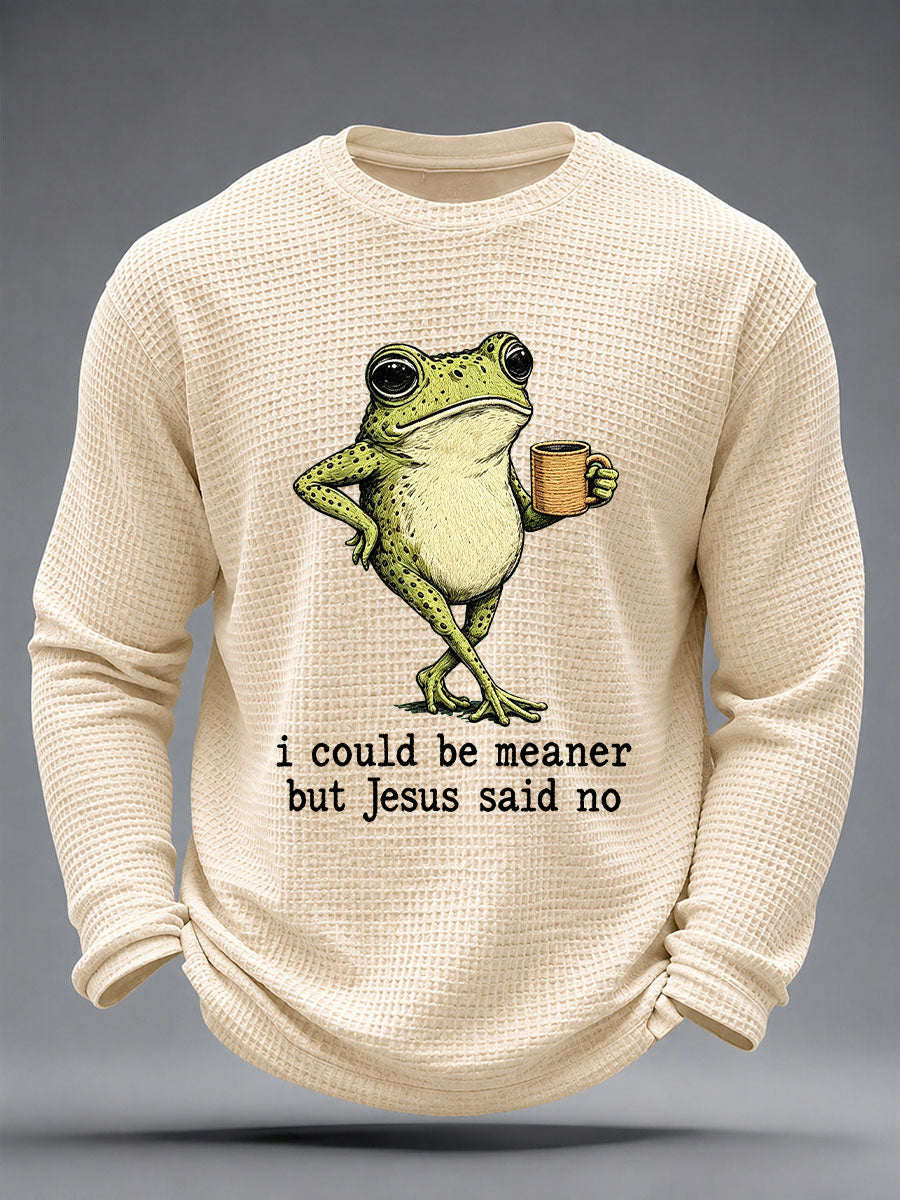 Men's 'I Could Be Meaner But Jesus Said No' Printed Casual T-Shirt