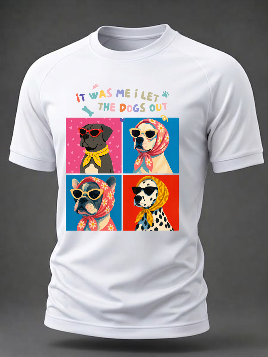 Men's Fashionable Dog Short Sleeve T-shirt