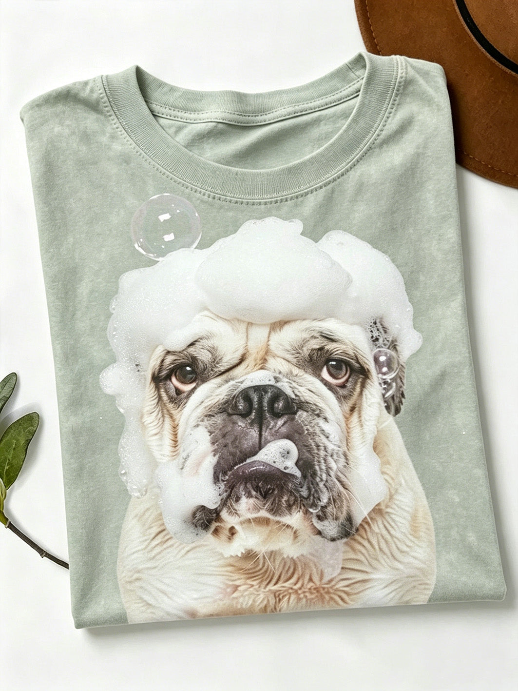 Women's cute dog pattern printed short-sleeved T-shirt