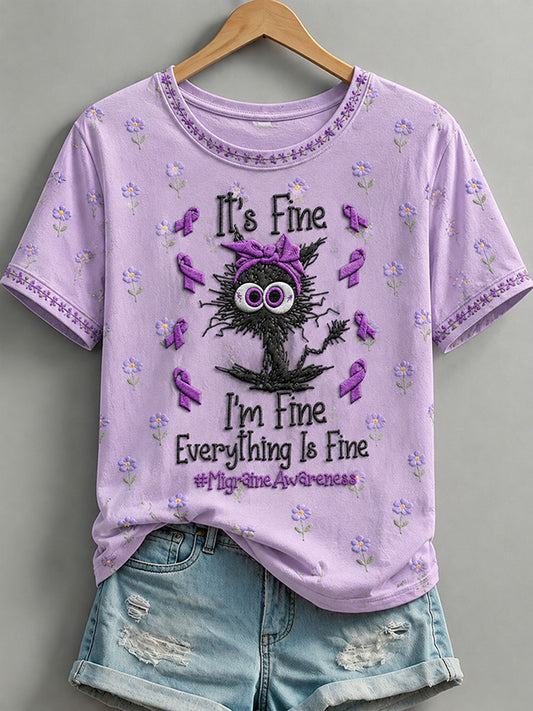 Women's“I’m Fine Everything Is Fine” Alzheimer's Theme T-shirt