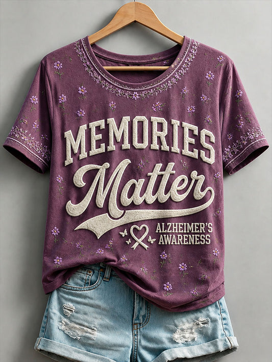 Women's“Memories Matter” Alzheimer's Theme T-shirt