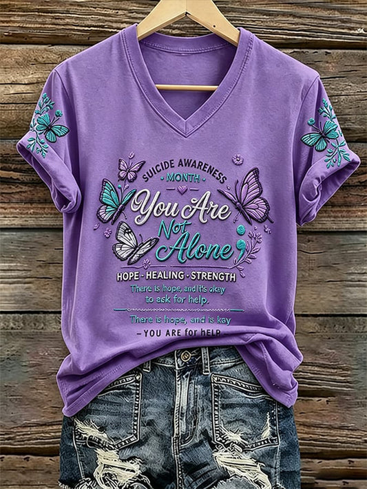 Women's Suicide Prevention Awareness Print T-shirt