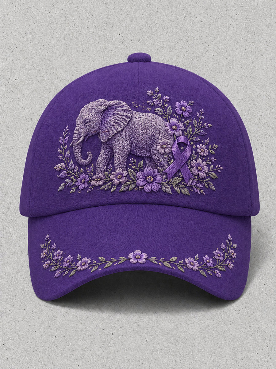 Unisex Alzheimer's Awareness Elephant Print Cap