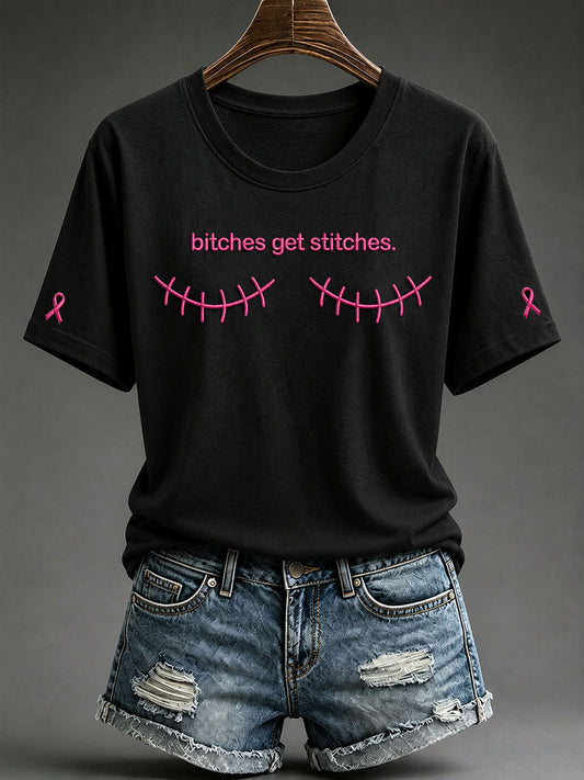 Women's Bitches Get Stitches Short Sleeve T-Shirt