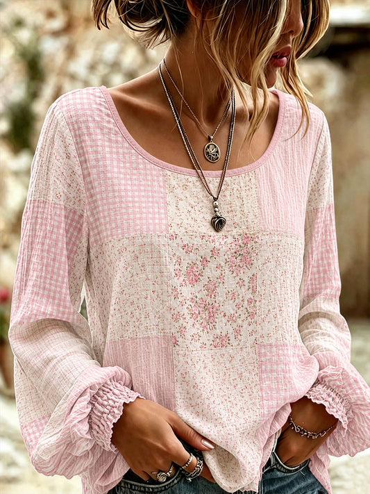 Women's Pink Floral Print Casual T-Shirt